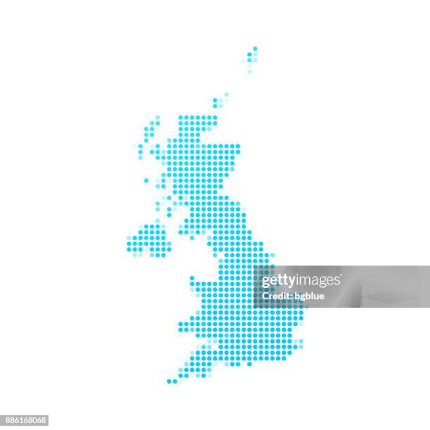 illustrations, cliparts, dessins animés et icônes de carte de france des points bleus sur fond blanc - royaume uni