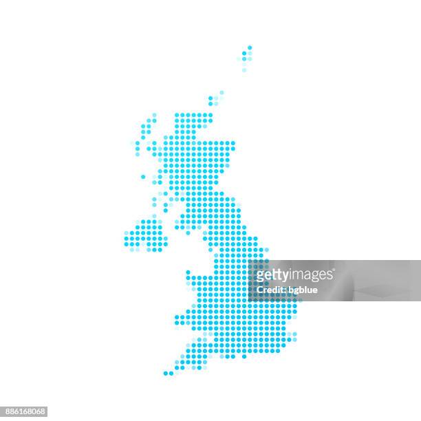 bildbanksillustrationer, clip art samt tecknat material och ikoner med sverige karta över blå prickar på vit bakgrund - storbritannien