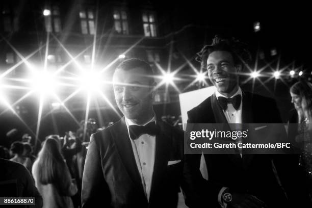 Singer Sam Smith walks the red carpet during The Fashion Awards 2017 in partnership with Swarovski at Royal Albert Hall on December 4, 2017 in...