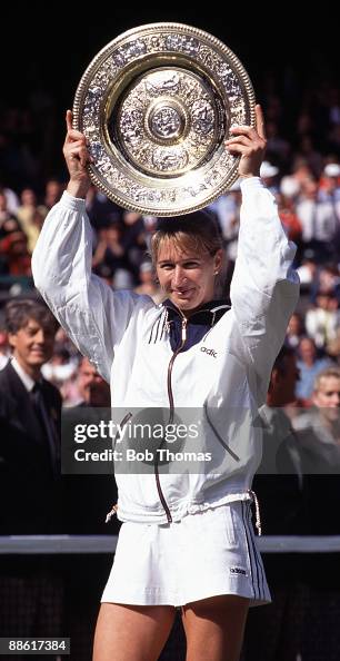 Steffi Graf Of Germany Holding The Trophy After Winning The Ladies steffi-graf-of-germany-holding-the-trophy-after-winning-the-ladies