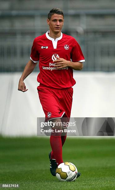 Ivo Ilicevic runs with the ball during the 1. FC Kaiserslautern team presentation on June 22, 2009 in Kaiserslautern, Germany.