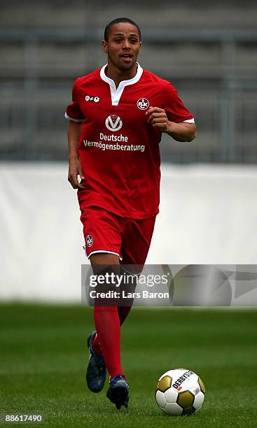 Sidney Sam runs with the ball during the 1. FC Kaiserslautern team presentation on June 22, 2009 in Kaiserslautern, Germany.