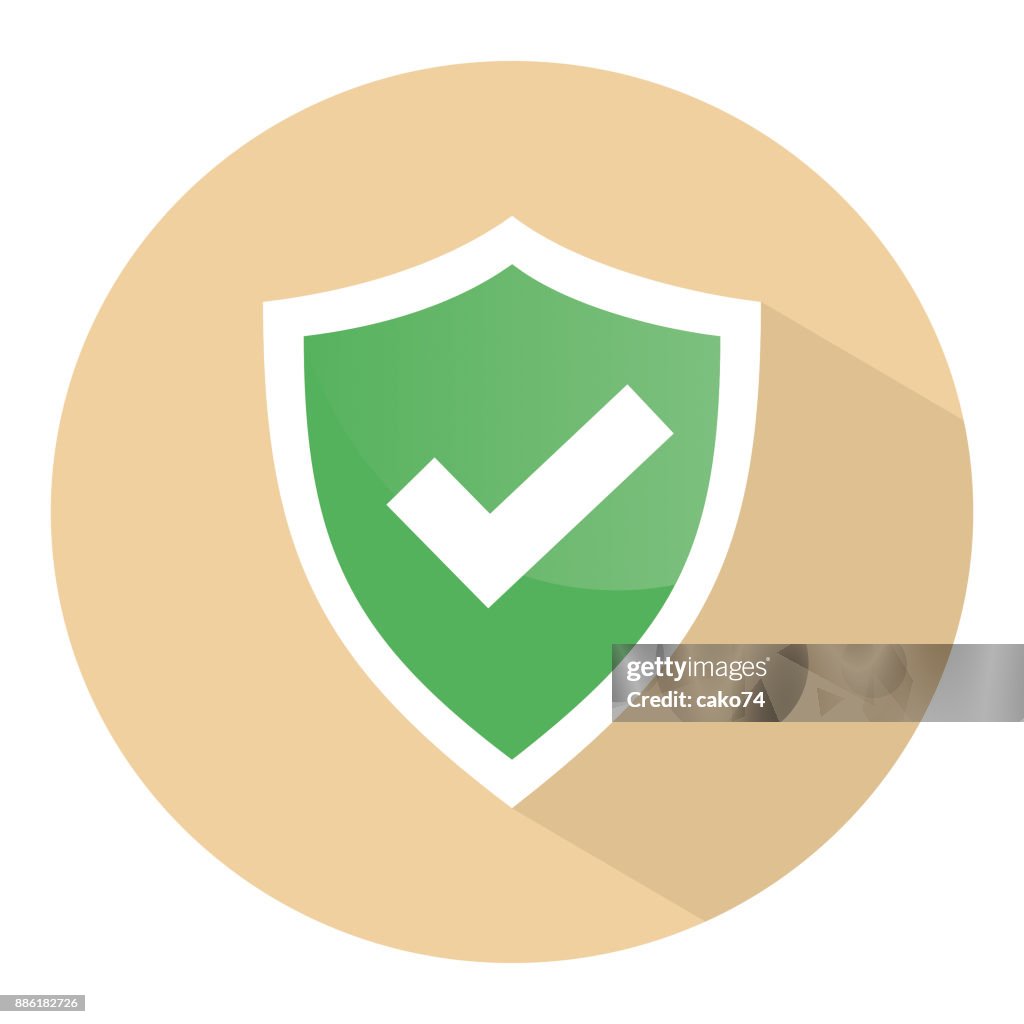 Pictogram van de vector van het schild van de vinkje