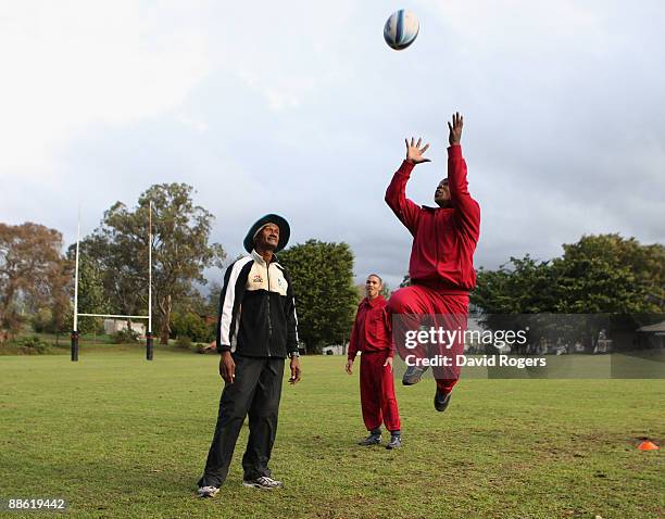 Michael , who is in prison for murder, takes part in a HSBC Penguins coaching session for young offenders to achieve an IRB qualifiication, at...