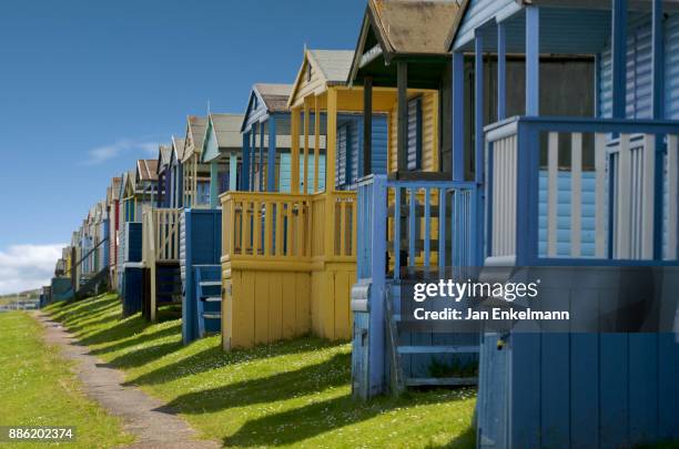 english each huts - whitstable stock pictures, royalty-free photos & images