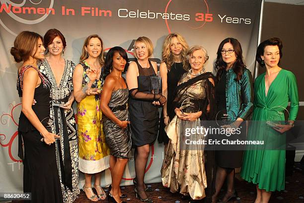 Actresses Eva Mendes, Debra Messing, Annette Bening, Jada Pinkett Smith, Crystal Award Honoree Diane English, Meg Ryan, Cloris Leachman, producer...