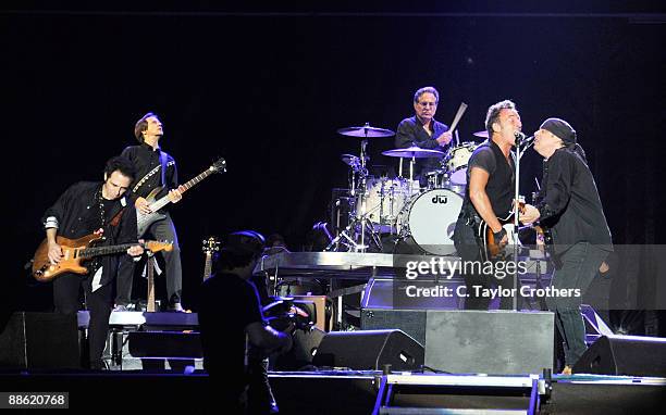 Bruce Springsteen and the E Street Band performs on stage during Bonnaroo 2009 on June 13, 2009 in Manchester, Tennessee.