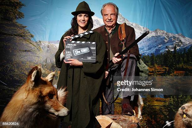 German actors Bettina Zimmermann and Friedrich von Thun pose ahead of a promotion press dinner for the Shocking Shorts Award 2009 on June 22, 2009 in...