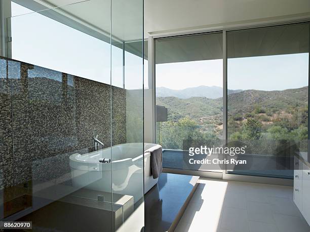 modern bathroom with soaking tub - calabasas 個照片及圖片檔