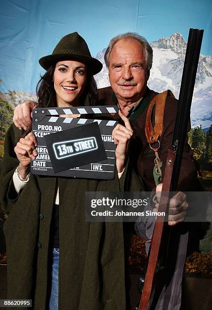 German actors Bettina Zimmermann and Friedrich von Thun pose ahead of a promotion press dinner for the Shocking Shorts Award 2009 on June 22, 2009 in...