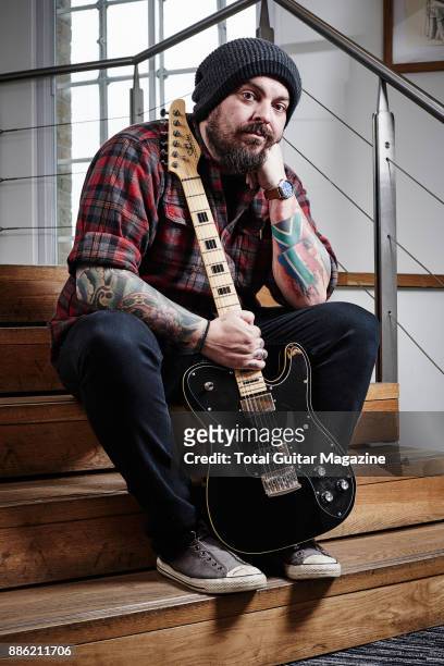 Portrait of South African musician Shaun Morgan, guitarist and vocalist with grunge rock group Seether, photographed in London on March 31, 2017.