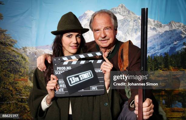 German actors Bettina Zimmermann and Friedrich von Thun pose ahead of a promotion press dinner for the Shocking Shorts Award 2009 on June 22, 2009 in...