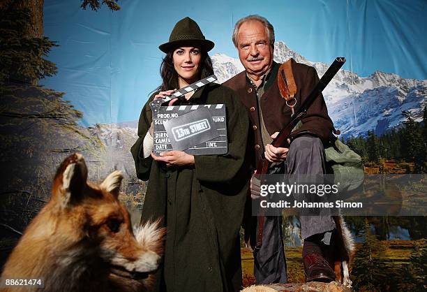 German actors Bettina Zimmermann and Friedrich von Thun pose ahead of a promotion press dinner for the Shocking Shorts Award 2009 on June 22, 2009 in...