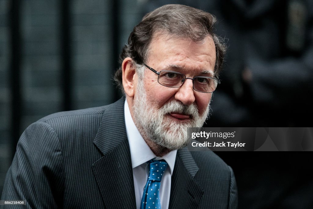 Spanish Prime Minister Mariano Rajoy Meets Theresa May