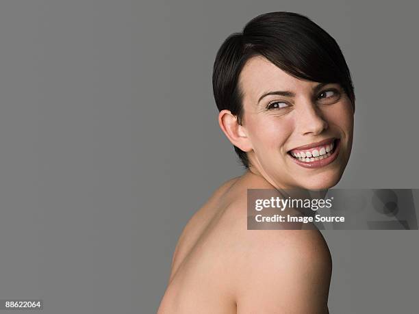 portrait of a young caucasian woman - young women no clothes stock pictures, royalty-free photos & images