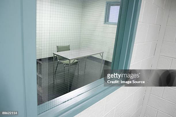 empty interview room - police station ストックフォトと画像