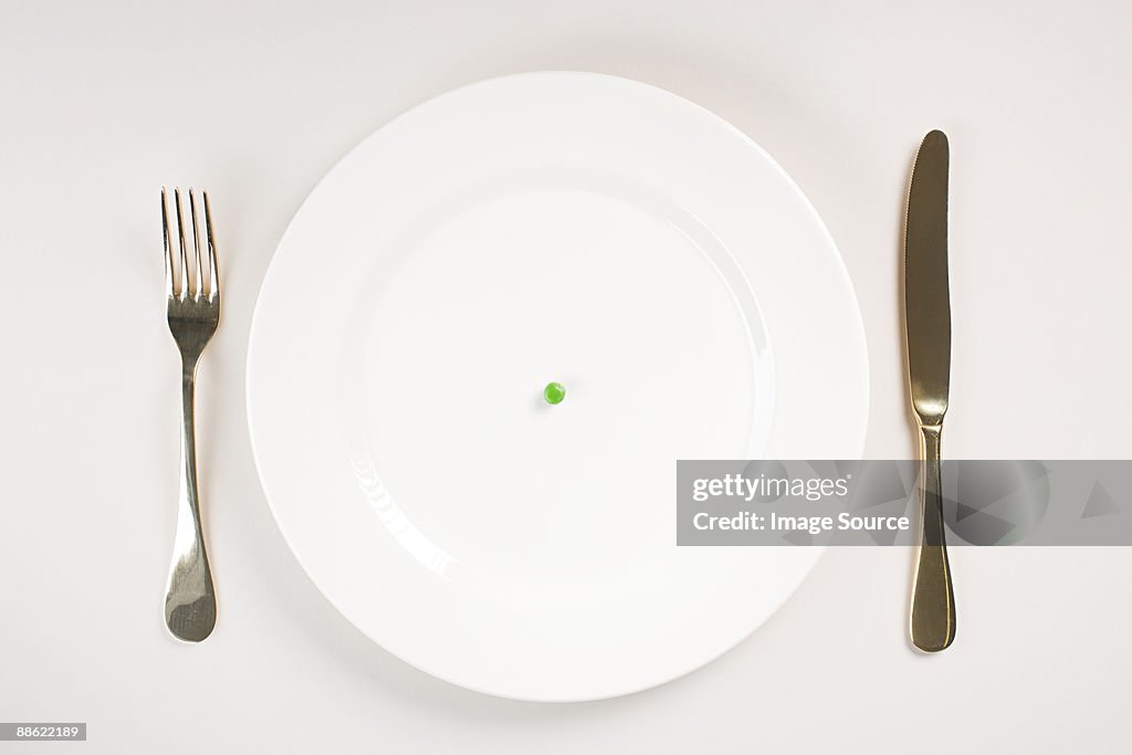A pea on a plate