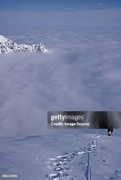 climber on mount foraker - フォーレイカー山 ストックフォトと画像