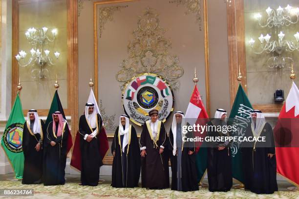 General Secretary of the Gulf Cooperation Council Abdullatif bin Rashid al-Zayani, Kuwaiti Crown Prince Sheikh Nawaf al-Ahmad al-Sabah, Qatari Emir...