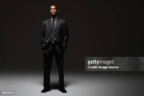 portrait of a businessman - black suit bildbanksfoton och bilder