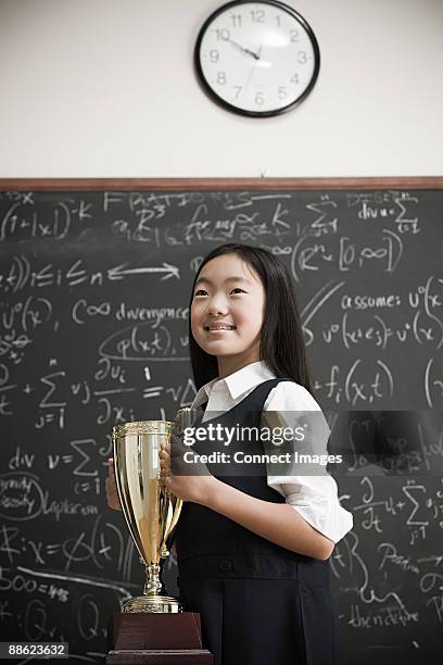 girl with trophy - asian championship bildbanksfoton och bilder