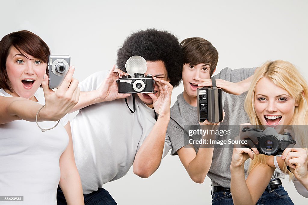 Friends taking pictures