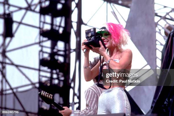 Singer Dale Bozzio of the band Missing Persons performs at the US Festival in Ontario, California, May 29, 1983.