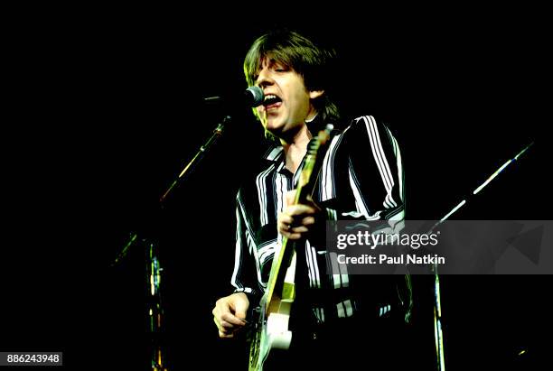 Nick Lowe performing at the Rosemont Horizon in Rosemont, Illinois, February 13, 1982.