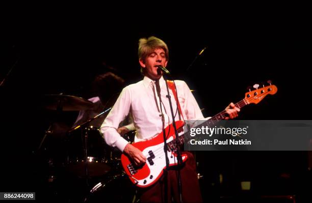 Nick Lowe performing at the Poplar Creek Music Theater in Hoffman Estates, Illinois, September 28, 1984.