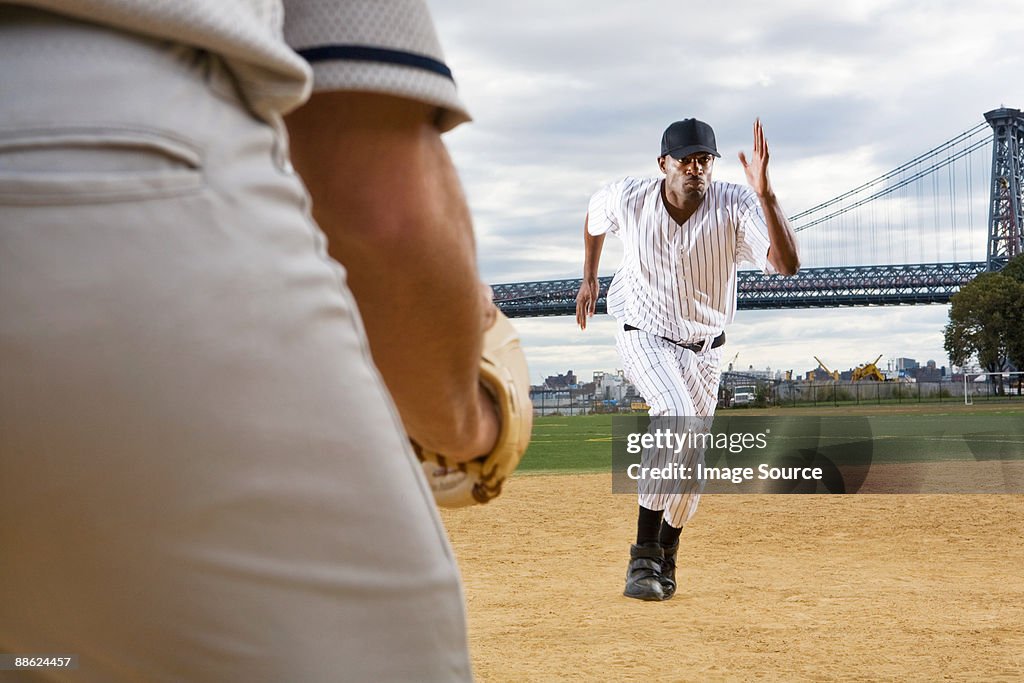 Baseball player running