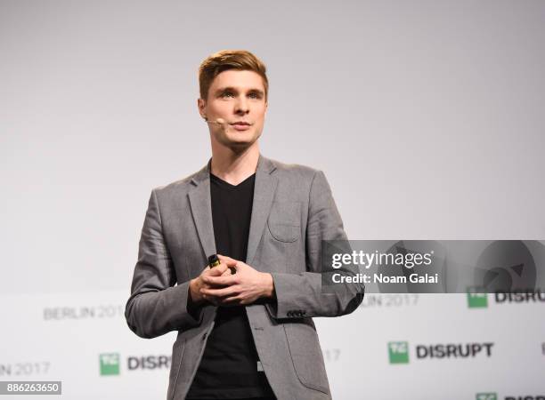 Philip Eller of Blik speaks at TechCrunch Disrupt Berlin 2017 at Arena Berlin on December 5, 2017 in