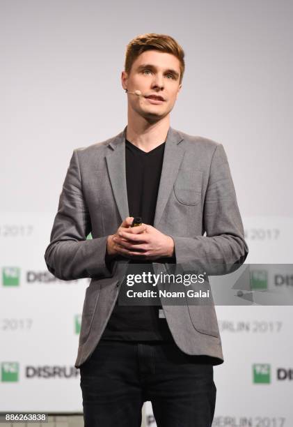 Philip Eller of Blik speaks at TechCrunch Disrupt Berlin 2017 at Arena Berlin on December 5, 2017 in