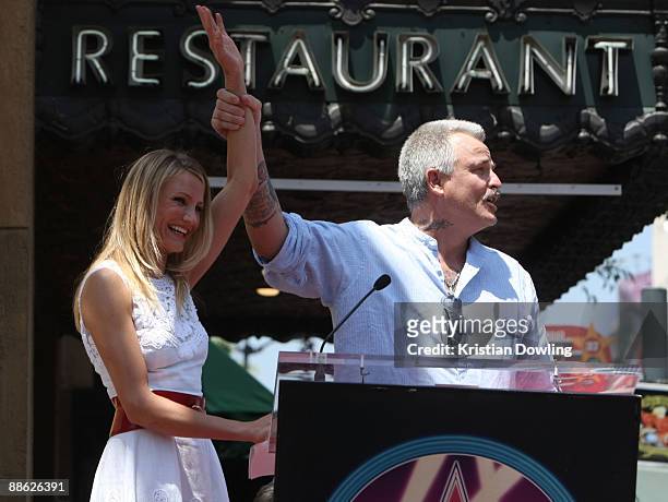 Actress Cameron Diaz and director Nick Cassavetes attend the ceremony honoring Cameron Diaz with a star on The Hollywood Walk of Fame on June 22,...