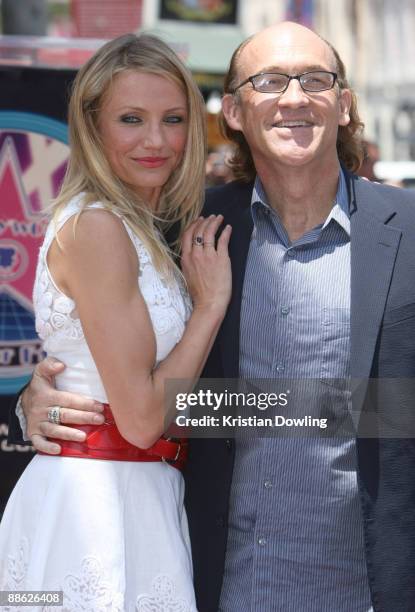 Actress Cameron Diaz and director Chuck Russell attend the ceremony honoring Cameron Diaz with a star on The Hollywood Walk of Fame on June 22, 2009...