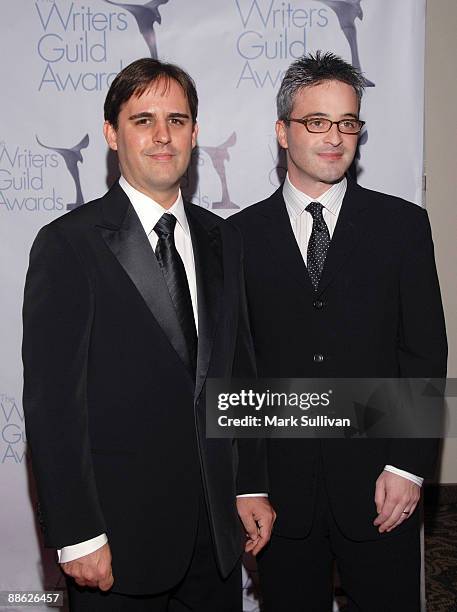 Writers Roberto Orci and Alex Kurtzman arrives at the 2009 Writers Guild Awards at the Hyatt Regency Century Plaza Hotel on February 7, 2009 in...