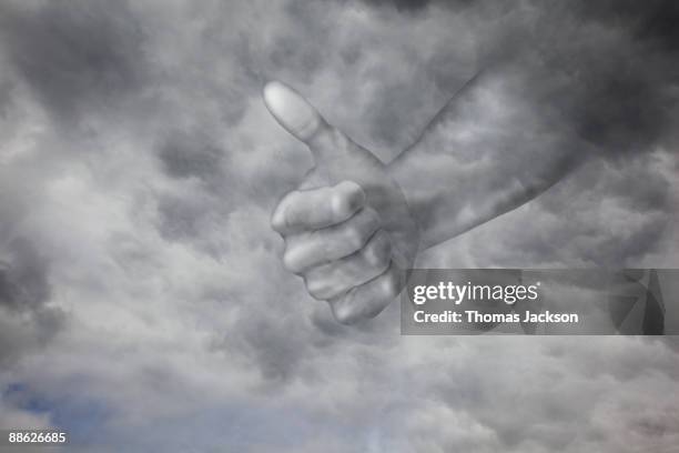 hand from sky giving thumbs up - god stock pictures, royalty-free photos & images