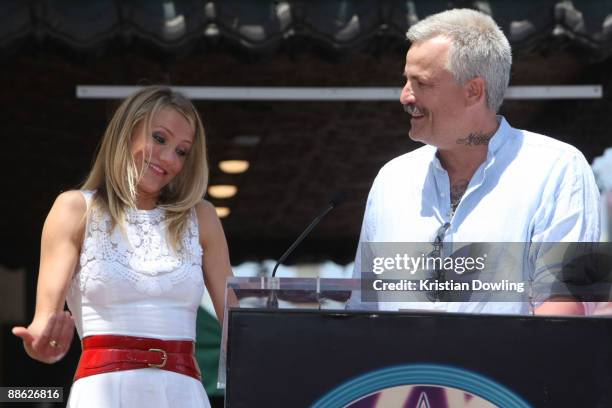 Actress Cameron Diaz and director Nick Cassavetes attend the ceremony honoring her with a star on The Hollywood Walk of Fame on June 22, 2009 in...