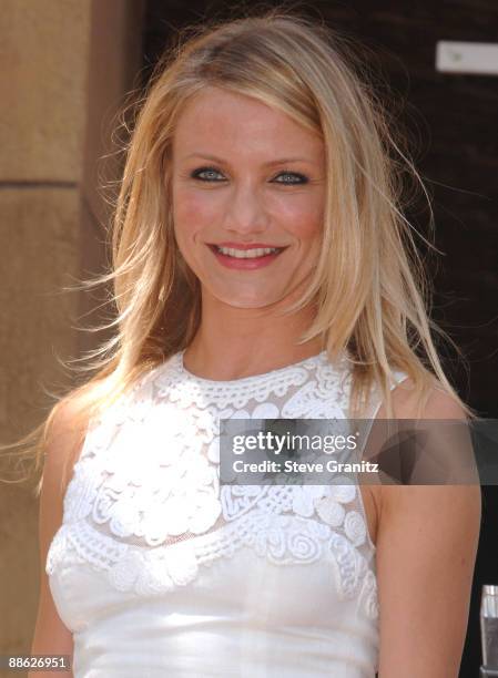 Actress Cameron Diaz attends the ceremony honoring her with a star on The Hollywood Walk of Fame on June 22, 2009 in Hollywood, California.