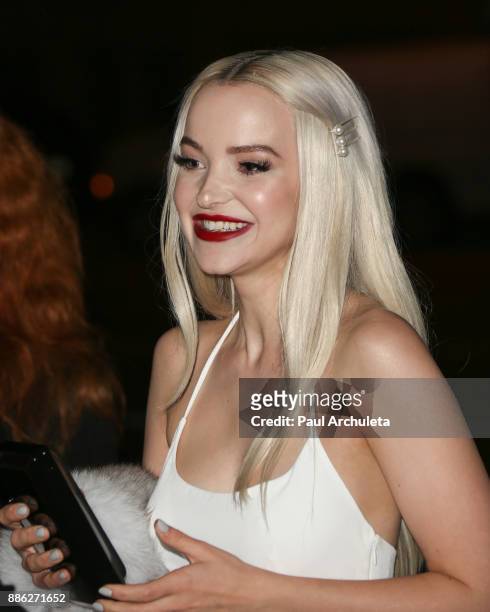 Actress Dove Cameron attends the launch party for the Dove x BELLAMI collection at Unici Casa Gallery on December 2, 2017 in Culver City, California.