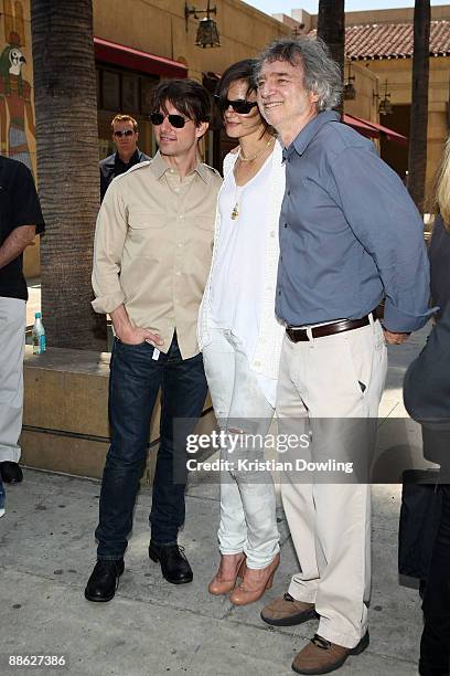 Actors Katie Holmes, Tom Cruise and Director Curtis Hanson attend the ceremony honoring Cameron Diaz with a star on The Hollywood Walk of Fame on...