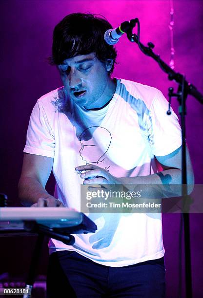 Ed Droste of Grizzly Bear performs in support of the bands' Veckatimest release at The Fillmore on June 21, 2009 in San Francisco, California.
