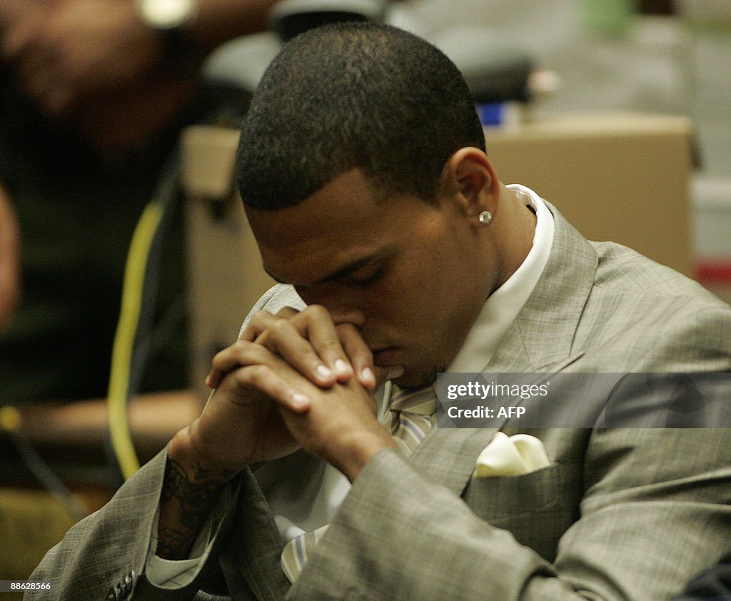 Singer Chris Brown inside the Los Angele