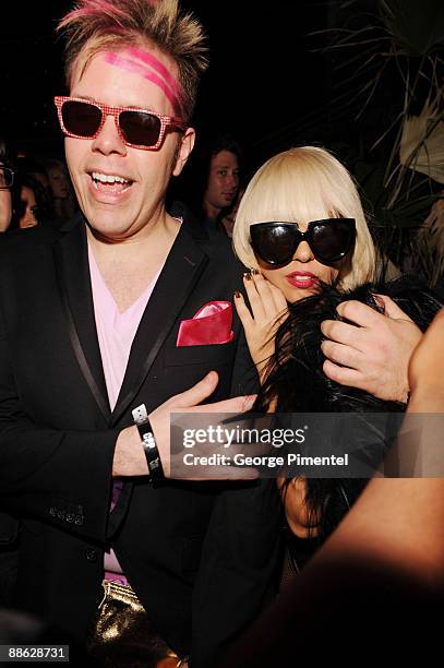 Perez Hilton and Lady Gaga attend the 20th Annual MMVA's After Party at Ultra on June 21, 2009 in Toronto, Canada.