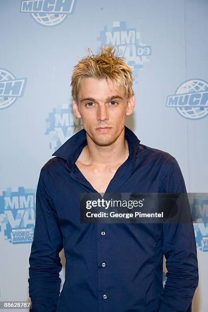 Aaron Carter attends the press room at the 20th Annual MuchMusic Video Awards at the MuchMusic HQ on June 21, 2009 in Toronto, Canada.