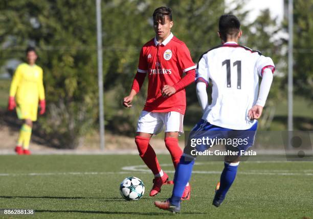 Benfica defender Paolo Medina Etienne from Italy in action during the UEFA Youth League match between SL Benfica and FC Basel at Caixa Futebol Campus...