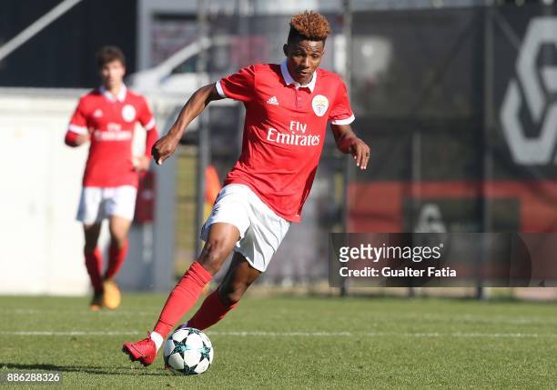 Benfica midfielder Gedson Fernandes from Portugal in action during the UEFA Youth League match between SL Benfica and FC Basel at Caixa Futebol...