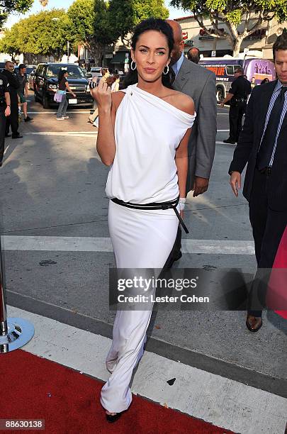 Actress Megan Fox arrives on the red carpet of the 2009 Los Angeles Film Festival's premiere of "Transformers: Revenge of the Fallen" held at the...