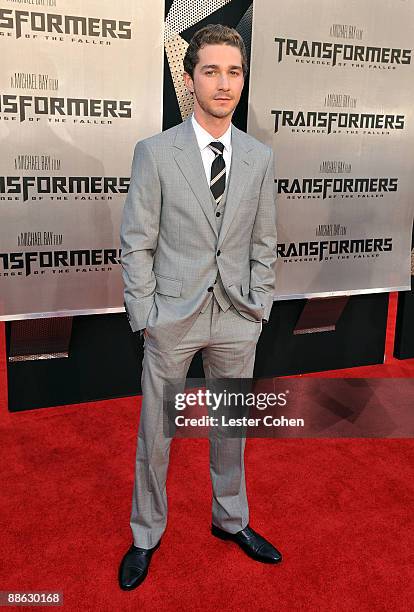 Actor Shia LaBeouf arrives on the red carpet of the 2009 Los Angeles Film Festival's premiere of "Transformers: Revenge of the Fallen" held at the...