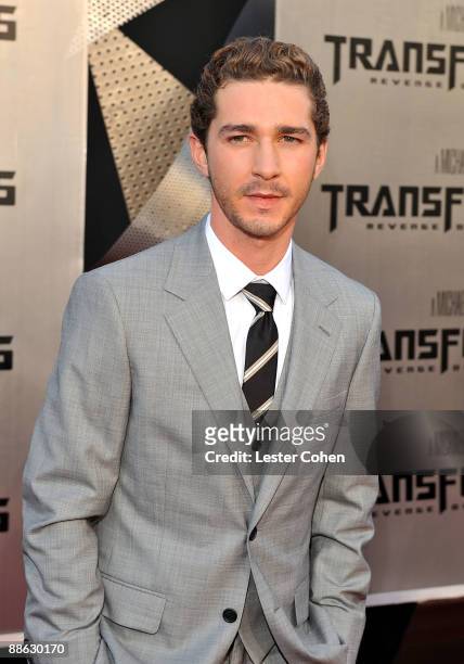 Actor Shia LaBeouf arrives on the red carpet of the 2009 Los Angeles Film Festival's premiere of "Transformers: Revenge of the Fallen" held at the...
