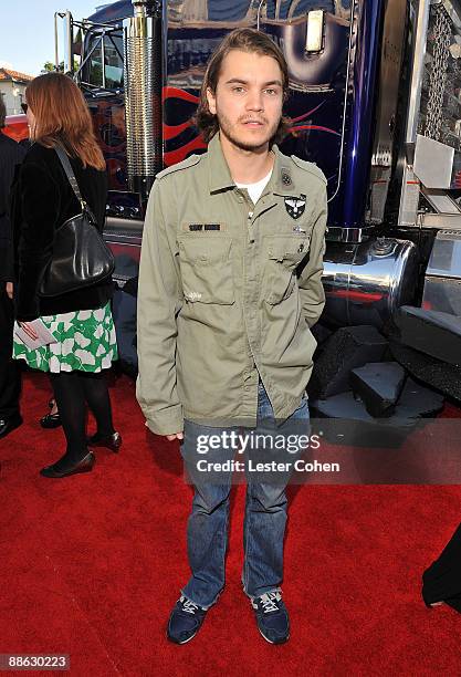 Actor Emile Hirsch arrives on the red carpet of the 2009 Los Angeles Film Festival's premiere of "Transformers: Revenge of the Fallen" held at the...